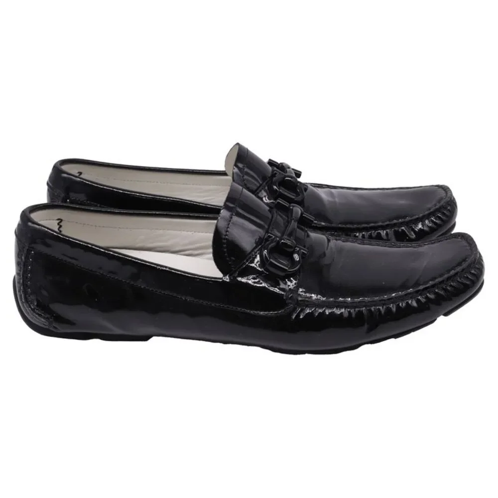 Ferragamo Loafers in Black Patent Leather